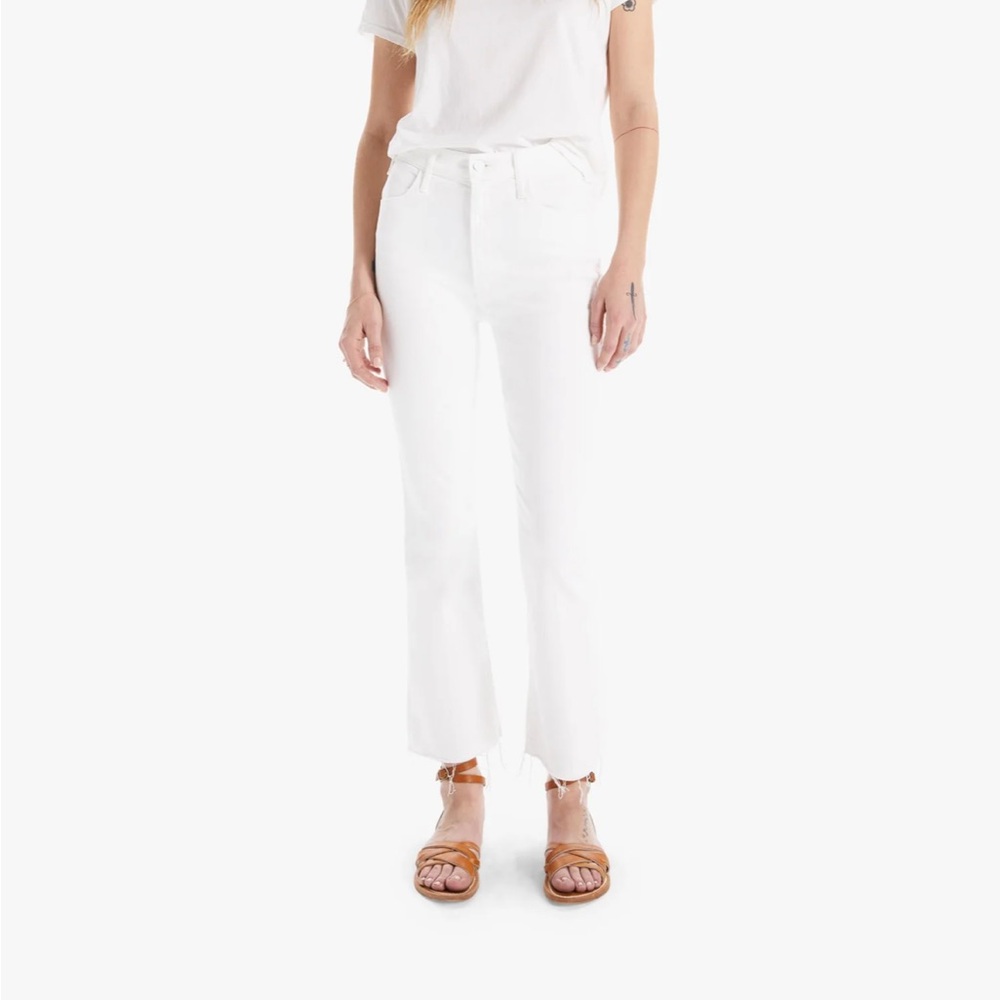 Mother 25 The Hustler High Waist Fray Hem Ankle Bootcut Jeans